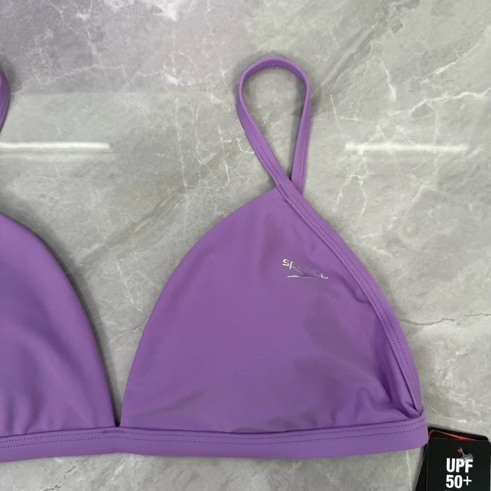 Women’s Speedo Triangle Bikini Top Adjustable Straps UPF 50+ Removable Pads XL